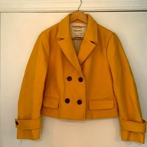 Size Large Mustard Yellow Cropped Pea Coat